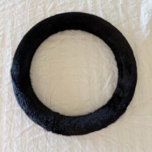 Black Plush Steering Wheel Cover #260520